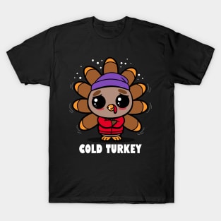 Cold Turkey Funny Cute Kawaii Turkey Winter Sneezing Cold Meme T-Shirt